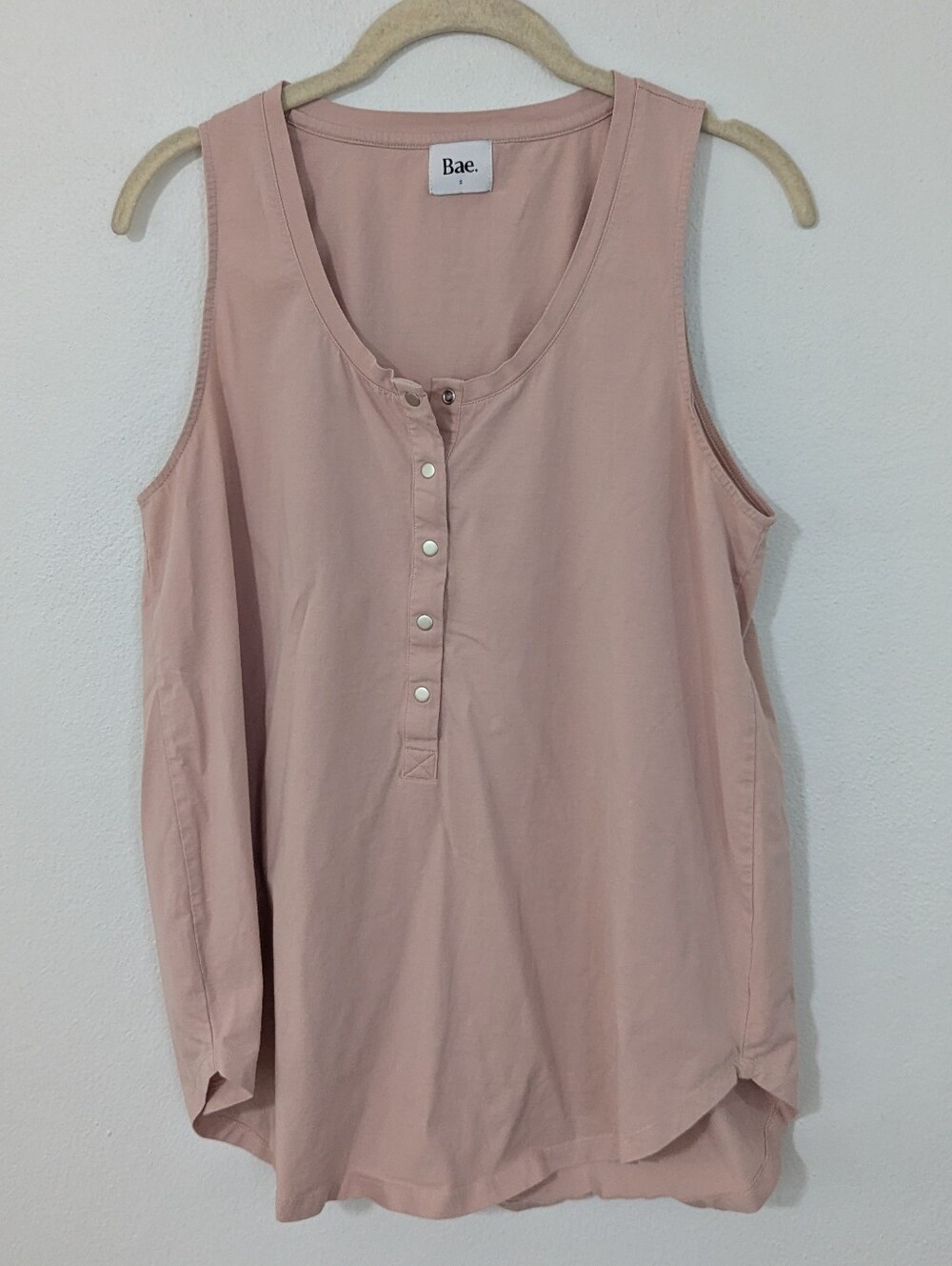 Bae. Maternity The Happening Nursing Tank Top Snap Front Blush Pink Small S